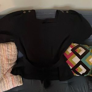 Cute puffy Sleeve Top with belt